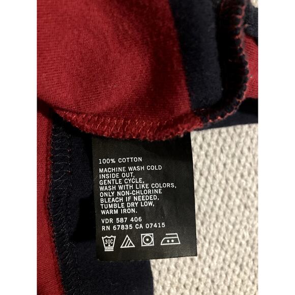 Nautica Vintage Quarter Zip Rugby Pullover Mens XL Red/Black Striped Sport Y2K - Picture 4 of 10